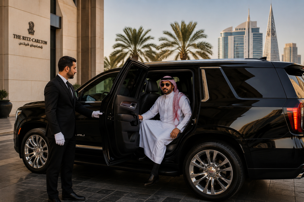 Luxury arrival at The Ritz Carlton - KSA Chauffeur